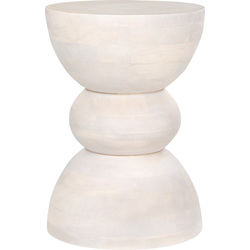 CLARICE - Bijzettafel - Gebroken Wit - Mangohout