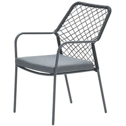 Dido dining fauteuil - carbon black - rope zwart  - mystic grey