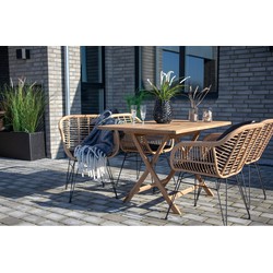 Eettafel Teakhout 120cm - Naturel - Buitentafel