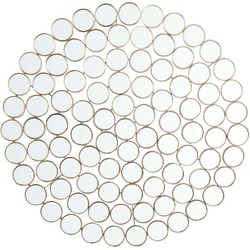 PTMD Ferril Ronde Spiegel - 100 x 3 x 100 cm - Glas - Goud