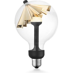 Design LED Lichtbron Move Me - Goud - G120 Umbrella LED lamp - 12/12/18.6cm - Met verstelbare diffuser via magneet - geschikt voor E27 fitting - Dimbaar - 5W 400lm 2700K - warm wit licht