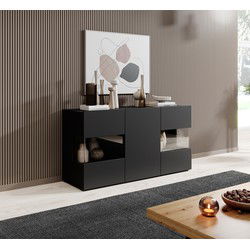 Meubella - Dressoir Asilento - Mat zwart - 120 cm