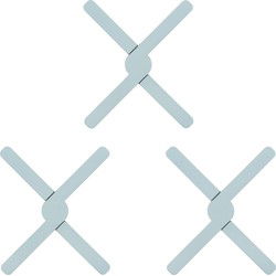 Krumble Opvouwbare siliconen pannenonderzetter - Blauw - Set van 3