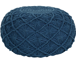 BERKANE  - Poef - Blauw - 50 cm - Katoen