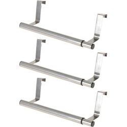 Set van 3x stuks RVS kapstok deurhangers uitschuifbaar 40 cm - Kapstokken