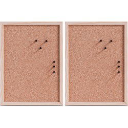 Zeller prikbord incl. punaises - 2x - 30 x 40 cm - kurk - Prikborden