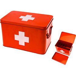 Medicijnkist - Large - Metaal Rood - 31,5x19x21cm