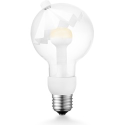 Design LED Lichtbron Move Me - Wit - G80 Umbrella LED lamp - 8/8/13.7cm - Met verstelbare diffuser via magneet - geschikt voor E27 fitting - 3W 220lm 2700K - warm wit licht