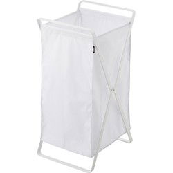 Opvouwbare wasmand wit - H 64 cm