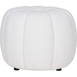 Poef Stof Off White - Zithoogte	38cm - Ø48x38cm - Paisley