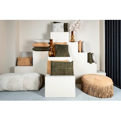 PTMD Sierkussen Cobie - 45x8x45 cm - Suede - Taupe