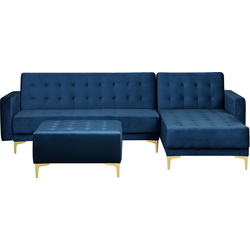 Beliani ABERDEEN - Modulaire Sofa-Blauw-Fluweel