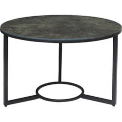 PTMD Logan Grey glass blended iron base side table L KD