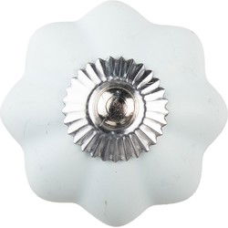 Clayre & Eef Deurknop Blauw Keramiek