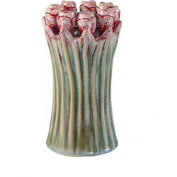 PTMD Vaas Tulips - 13x13x23 cm - Keramiek - Groen