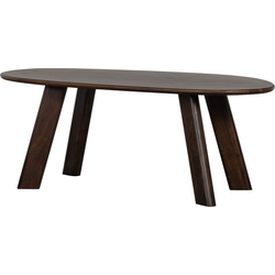 BePureHome Roundly Eetkamertafel - Mangohout - Walnoot - 76x200x100