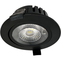 Groenovatie LED Inbouwspot 10W, Zwart, Rond, 30D, Warm Wit, Waterdicht IP65