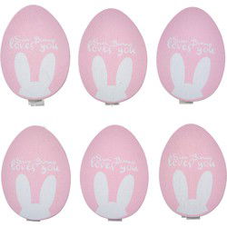 Clayre & Eef Decoratieve Knijpers Ei 3x1x5 cm Roze Hout