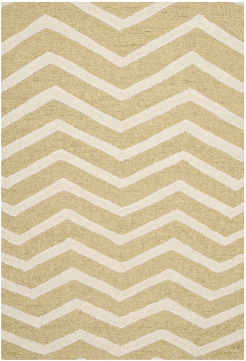 Safavieh Contemporary Indoor Hand Tufted Area Rug, Cambridge Collection, CAM714, in Light Gold & Ivory, 122 X 183 cm - 