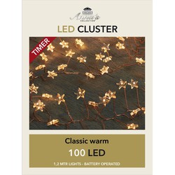 Anna's Collection Cluster draadverlichting - sterren - warm wit - 100 led lampjes - 120 cm - Lichtsnoeren