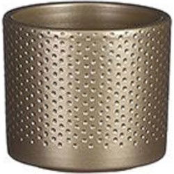 Mica Decorations Plantenpot - 2x - goud - keramiek - 9 x 10 cm - Plantenpotten