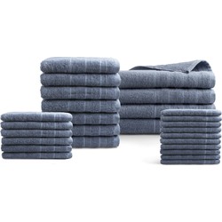 Handdoeken 27 delig set  - Luxor Hotel Deluxe - 100% gekamde katoen - jeans blauw
