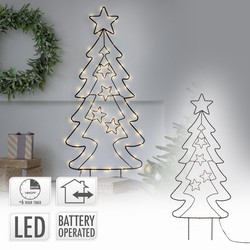 LED Kerstboom 87 cm met 90 warm witte LEDs gemaakt van Metaal