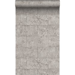 Origin Wallcoverings behang kalkstenen blokken lichtgrijs - 53 cm x 10,05 m - 347581
