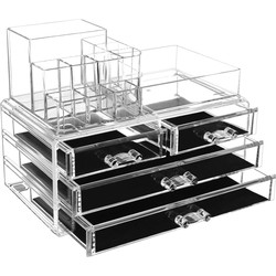 Make-up organizer met 2 displays en 4 grote laden - L24 cm