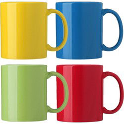 Bellatio Design Koffie mokken/bekers Nantes - 8x - keramiek - multi kleuren - 300 ml - Bekers