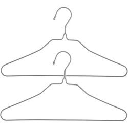 Set van 30x stuks metalen kledinghangers grijs 39 x 22 cm - Kledinghangers
