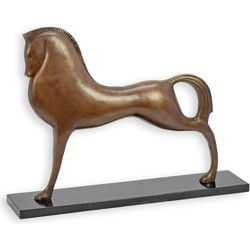 A BRONZE SCULPTURE OF AN ART DECO STANDING HORSE