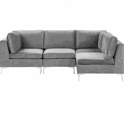 Beliani EVJA - Modulaire Sofa-Grijs-Fluweel