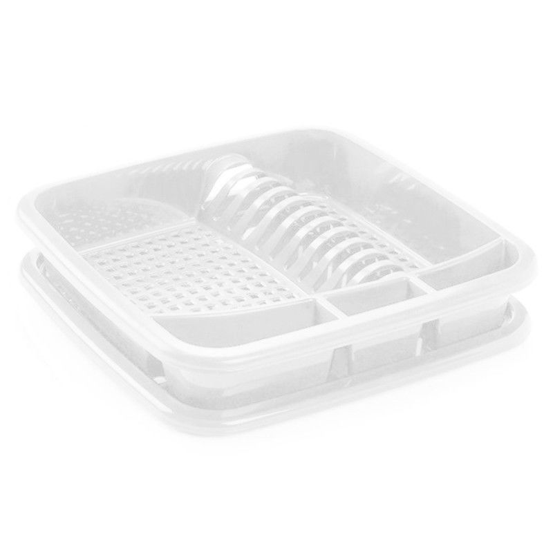 Plastic Forte Afdruiprek - met lekbak - wit - 39 x 39 cm - Afdruiprekken - 