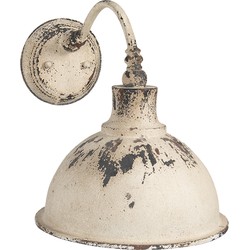 Clayre & Eef Wandlamp  43x28x31 cm  Wit Ijzer Rond Muurlamp