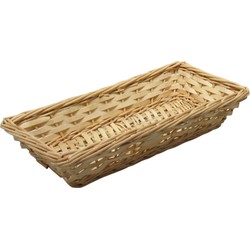 Broodmand/stokbrood mandje - rotan/riet - 17 x 37 x 7 cm - broodmand