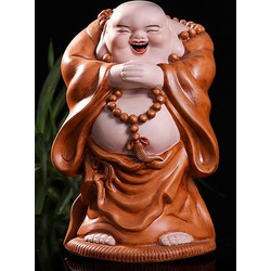 Fine Asianliving Chinese Boeddha Beeld Porselein Lucky Handgeschilderd