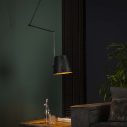 Hoyz - Hanglamp met 1 lichtpunt - Staal met Charcoal finish - Kinetic lamp Ø25 - in hoogte verstelbaar - Industriële Hanglamp voor woonkamer of eetkamer