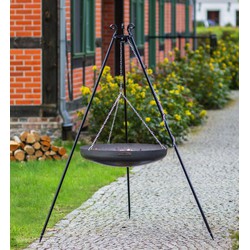 180 cm Tripod with 70 cm Natural Steel Wok