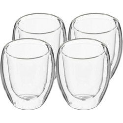 Secret de Gourmet Espressokopjes - 4x - dubbelwandig - 70 ml - Koffie- en theeglazen