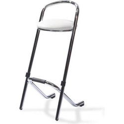 Barkruk stapelbaar chroom wit (set van 10 stuks)