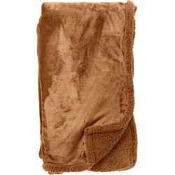 Dutch Decor STANLEY - Plaid 150x200 cm - fleece deken met teddy en fleece - Tobacco Brown - bruin - Dutch Decor