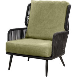 Tsubasa lounge chair alu black/rope black/emerald green - Yoi