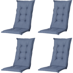 Madison -  Tuinstoelkussen Hoge Rug Basic kobalt - Ca. 123x50 cm - Set van 4