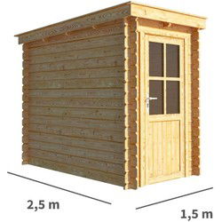 Tuinhuisje Blokhut Els 150 cm bij 250 cm diep Lessenaarsdak