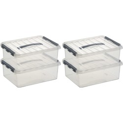 12x Kunststof stapelbare opbergbak 12 liter 40 x 30 x 14 cm - Opbergbox