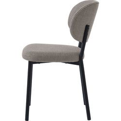 Eetkamerstoel Zandkleur Stof - 48x53x81,2cm - Fowler - Set van 2