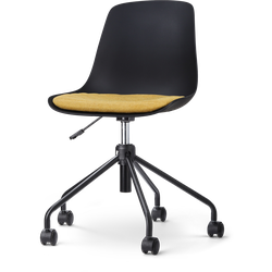 Nout-Liv bureaustoel zwart met okergeel zitkussen - zwart onderstel