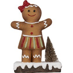 Clayre & Eef Kerstdecoratie Gingerbread man 15x7x21 cm Bruin Keramiek