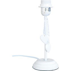 Clayre & Eef Lampenvoet   Ø 10x24 cm  Wit Hout Rond Hart Lampvoet